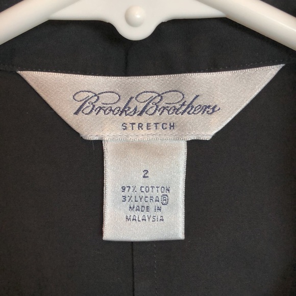 Brooks Brothers Stretch Black Ruffled Button-Down Collared Tank EUC - Picture 3 of 5